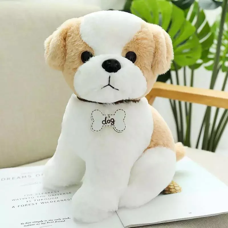 Mignon Chien de simulation des jouets en peluche animaux réalistes Toy animal en peluche pour Bébé Garçon et fille