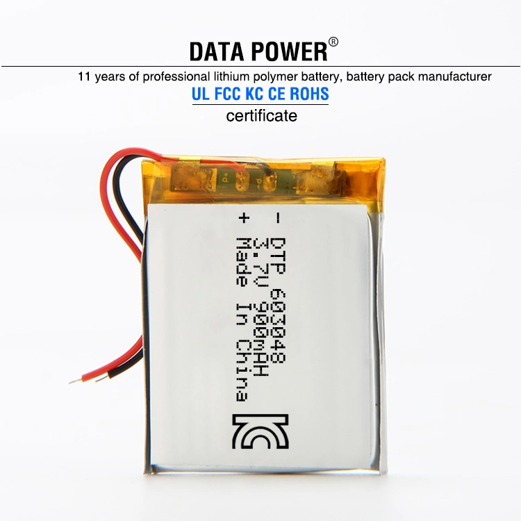 Dtp603048 3.7V 900mAh Ionn de litio recargable de Litio-ion Pack para GPS/juegos