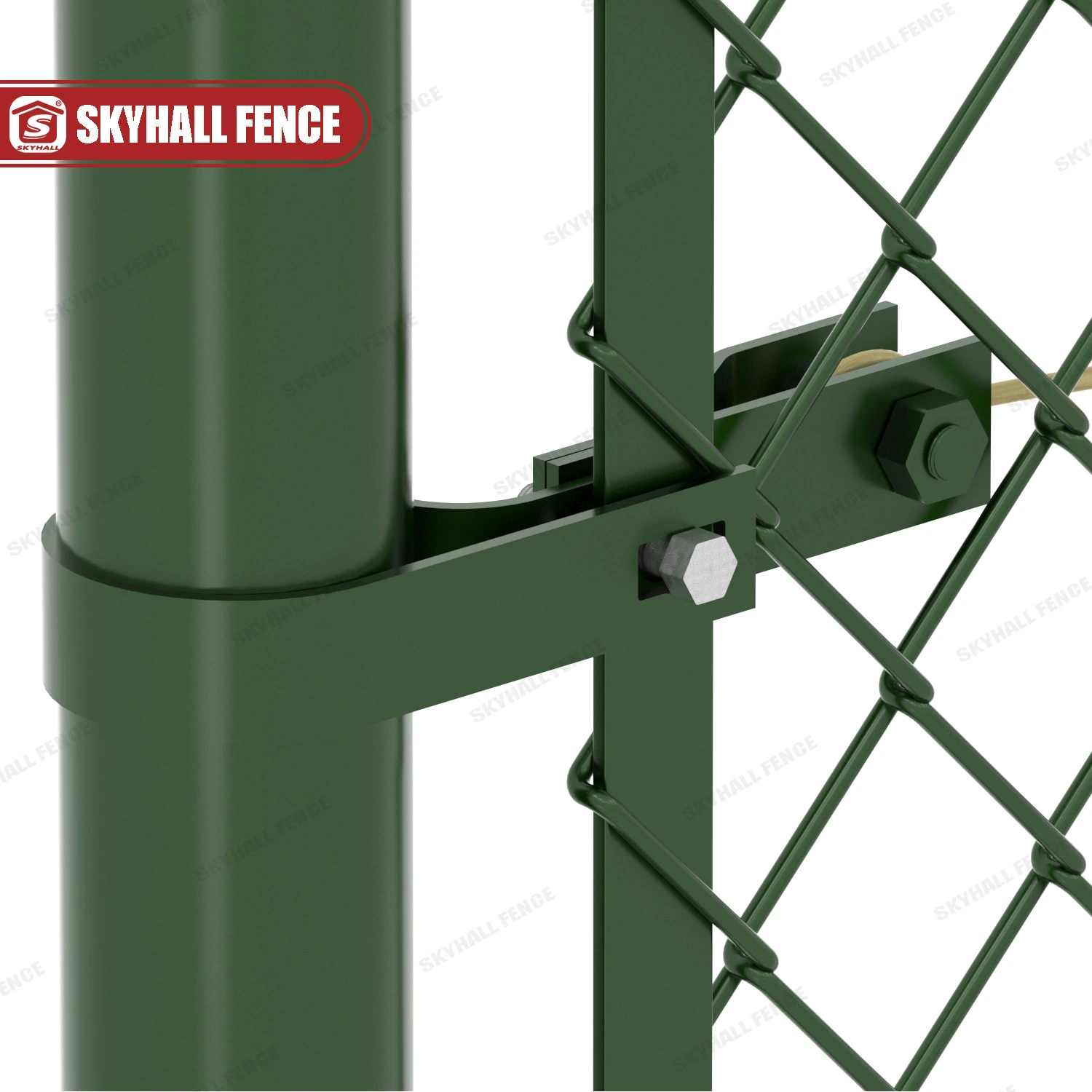 PVC-beschichtete Diamant-Form Maschenzaun Green Chain Link Zaun Für Garten und Wohnnutzung