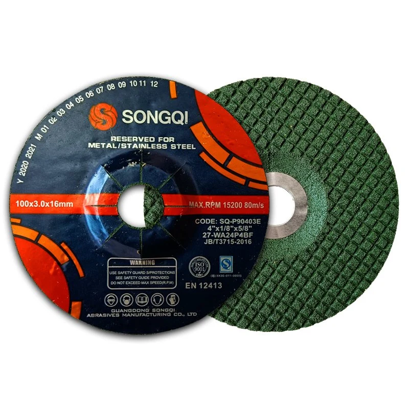 Disco de lixa Songqi de 4 polegadas, discos de lixa de resina de alta qualidade para metal