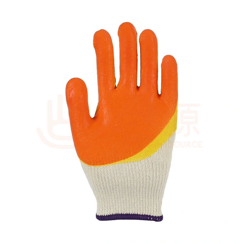 Guantes de algodón directos de fábrica LATEX suave caucho Palm Coated Rough Guantes de trabajo de seguridad de agarre