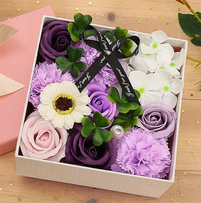 Papierrosenblume für Urlaub Pormotion Geschenk Seife Blume Valentines Tag Rosen Geschenke Geschenk Künstliche Seife Blumen Box Geschenk Valentine Seifenblume