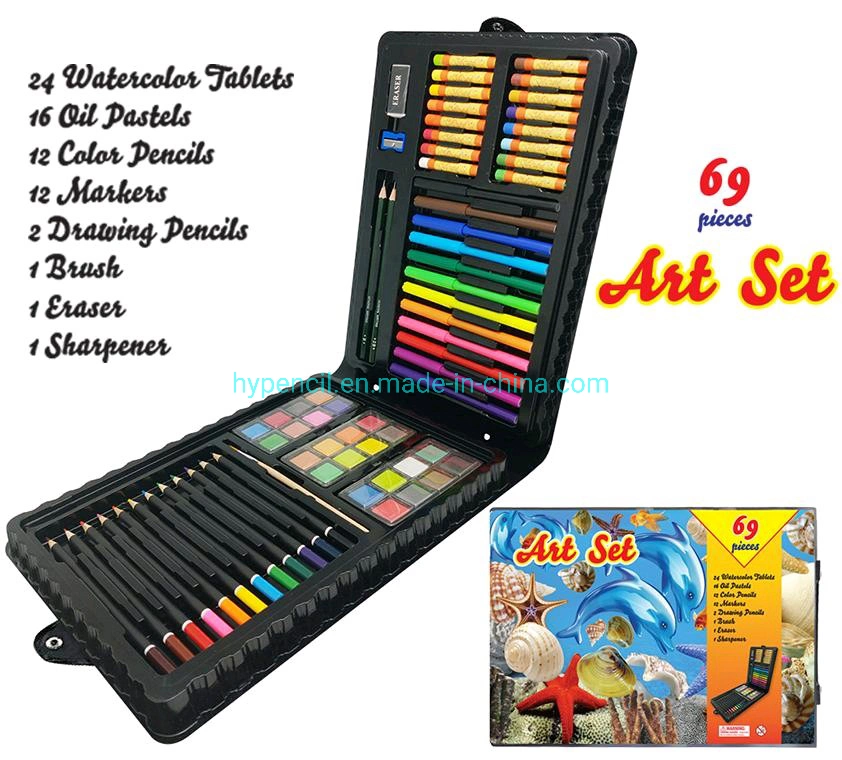 Fournitures d'art - École de la Papeterie 69pcs Jeu de coloriage pour enfants Ensemble de l'Art