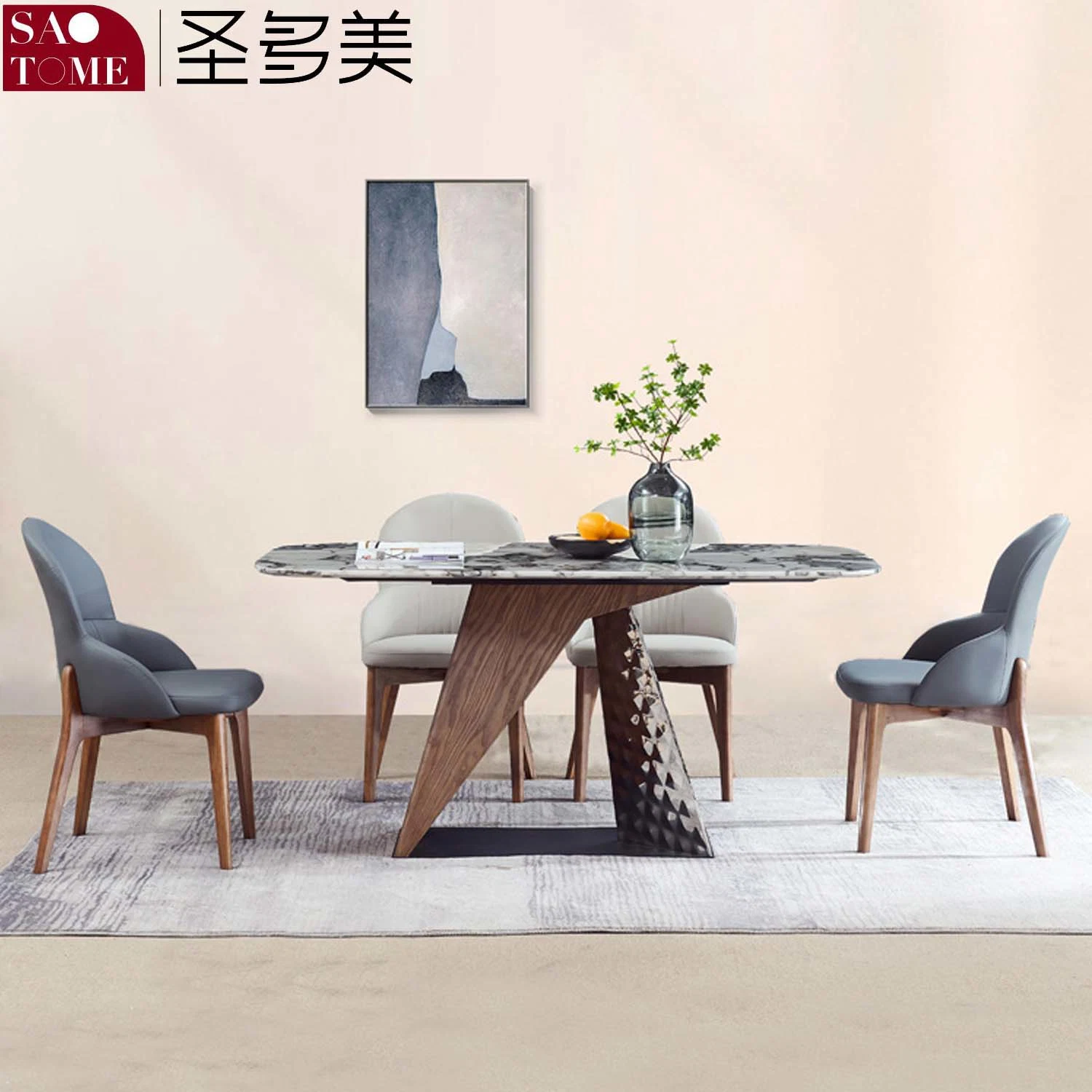 Modern Home Small Wooden Dining Table Set