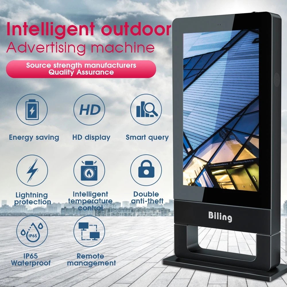 Mall 55inch Totem Super Thin Monitor Indoor Outdoor Smart Touch Bildschirm TV-Display LCD-Werbung Kiosk Digital Signage