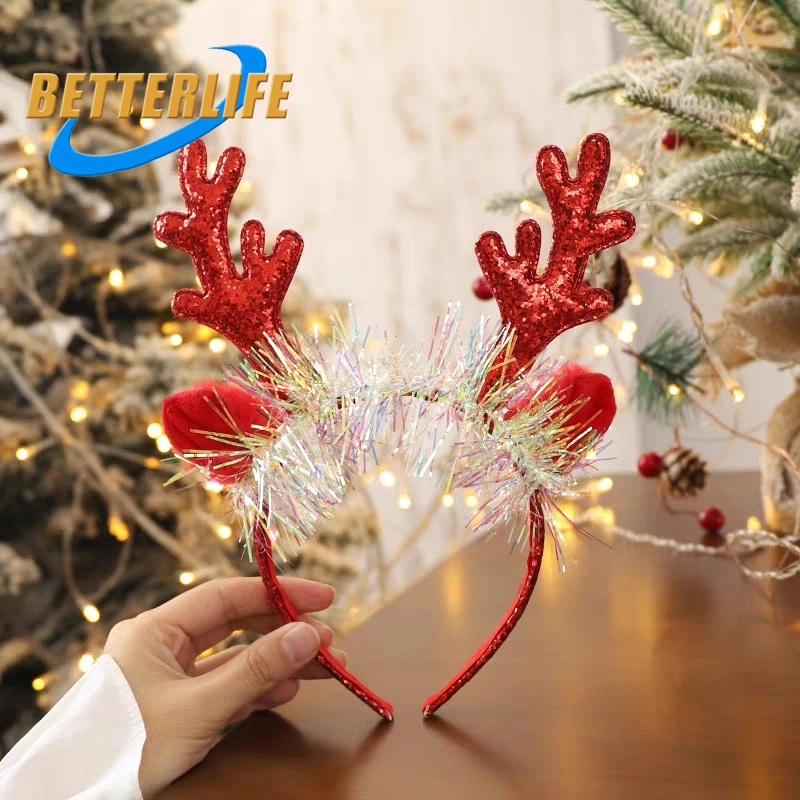 Fine Style Customize 2022 Holiday Neon Nursing Net Natural Design Women Headband Knotted Jeweled Bling Hairband Christmas Hair Accessories