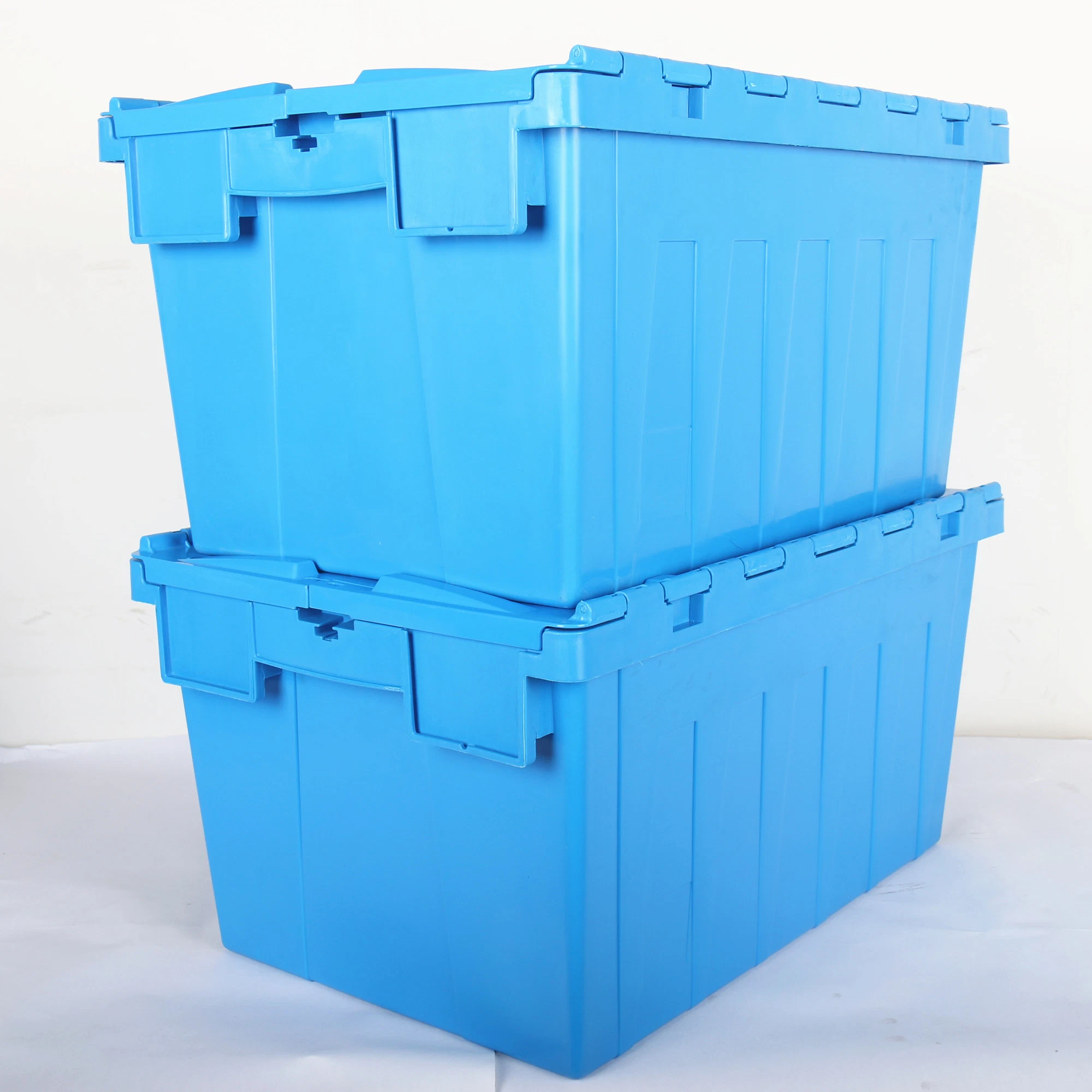 Factory Price Nesting Logistic Moving Plastic Storage Attached Lid Containers Wholesale/Supplier