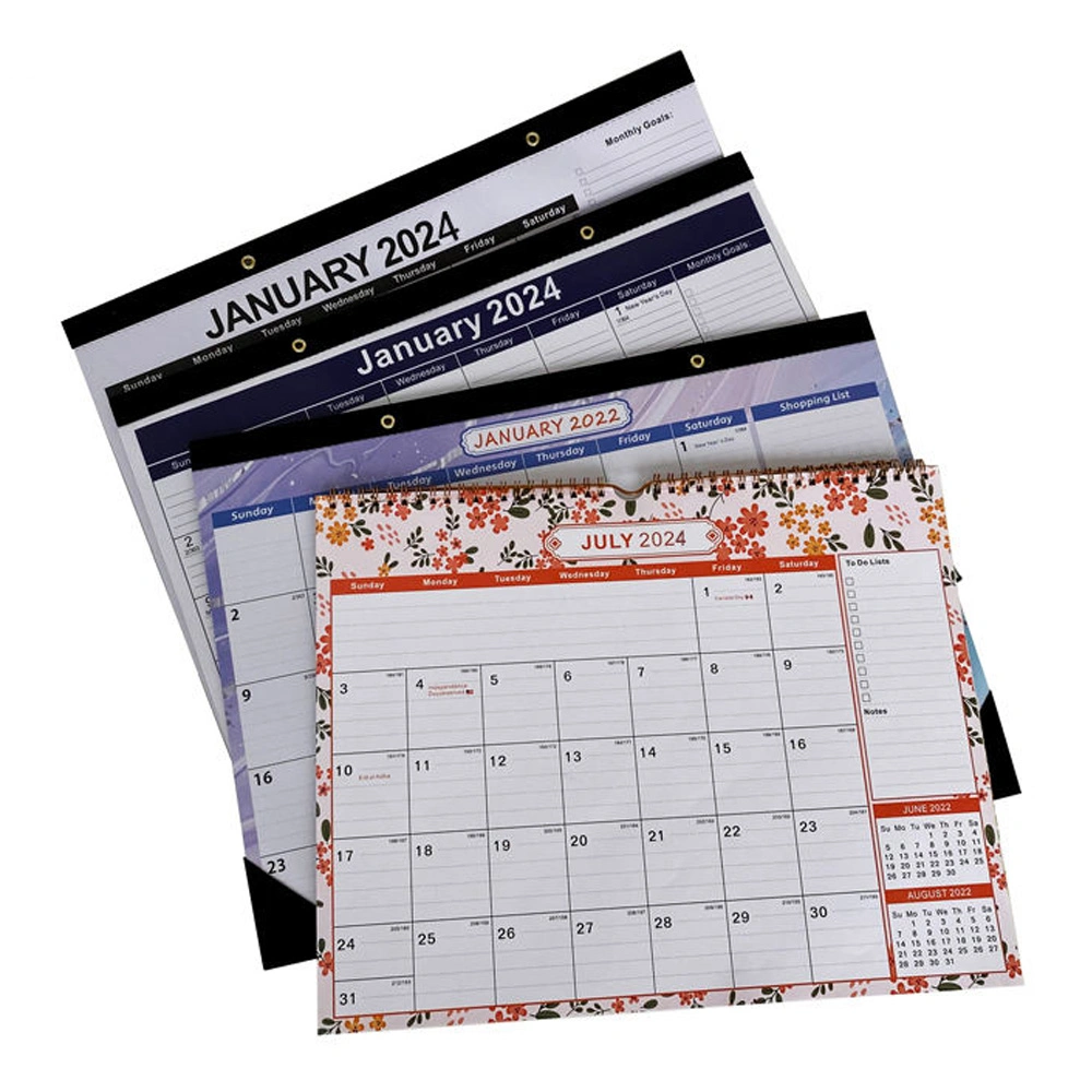 Promoção Custom Photo Frame Calendar Printing Office Stitch Spiral Binding Calendário de parede mensal diário