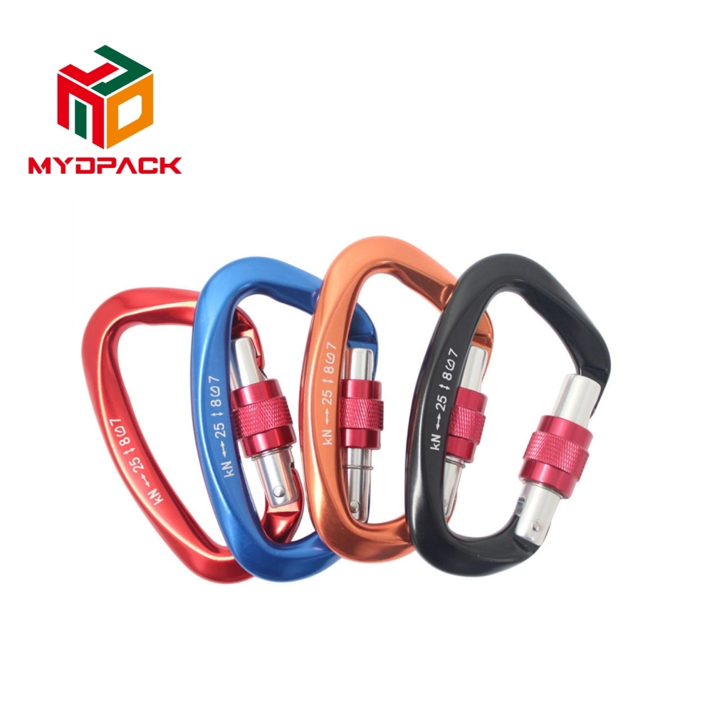 Climbing Carabiner 25kn D Shape Safety Lock Professional Climbing Equipment Security Safety Lock Outdoor Climbing Accessories