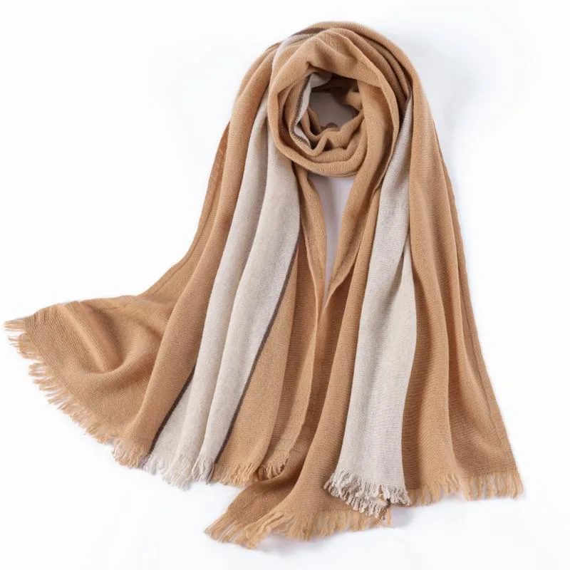 Wholesale Winter Warm Chunky 100% Merino Wool Long Scarf للسيدات