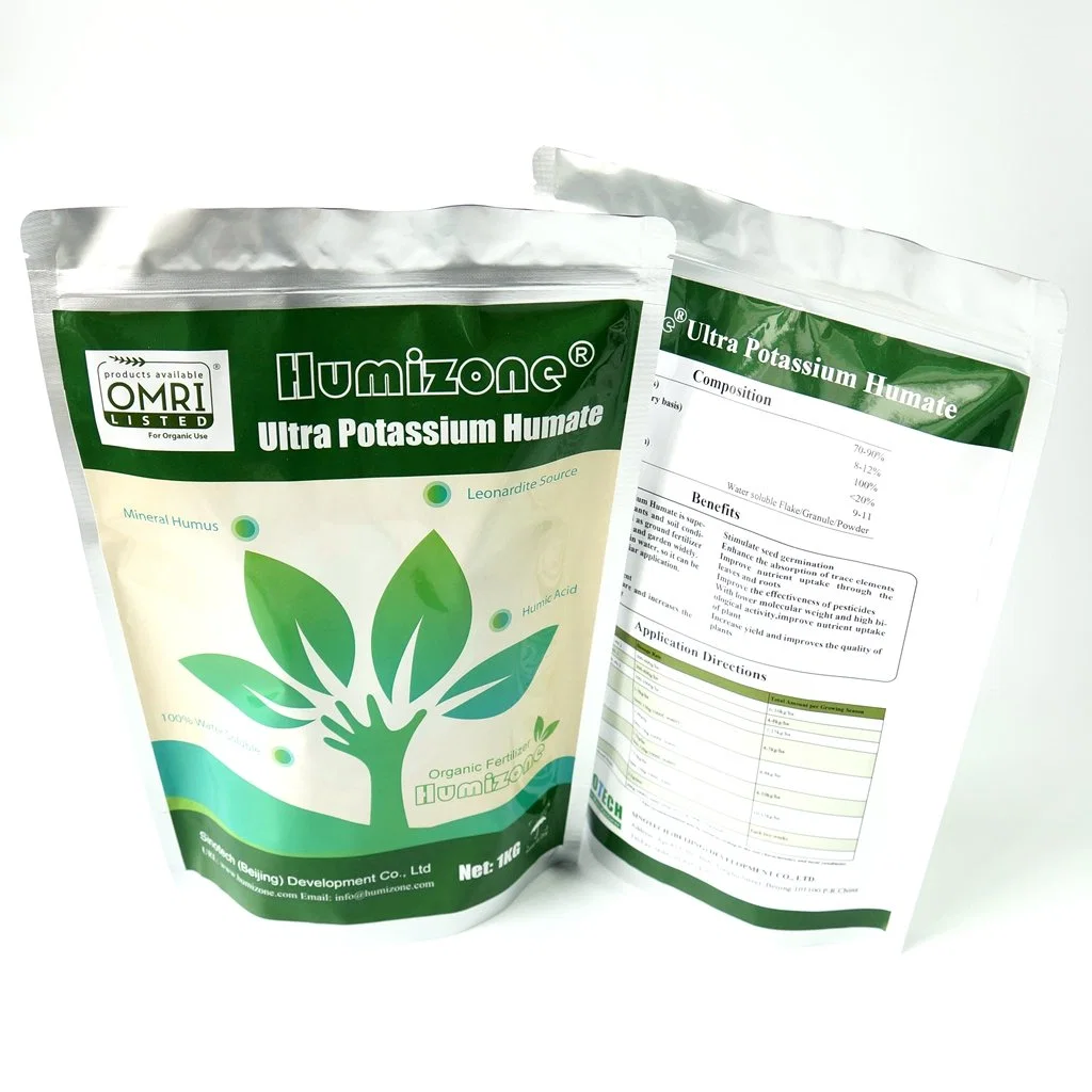 Humizone Ultra Potassium Humate Engrais d'humate 100% soluble dans l'eau.