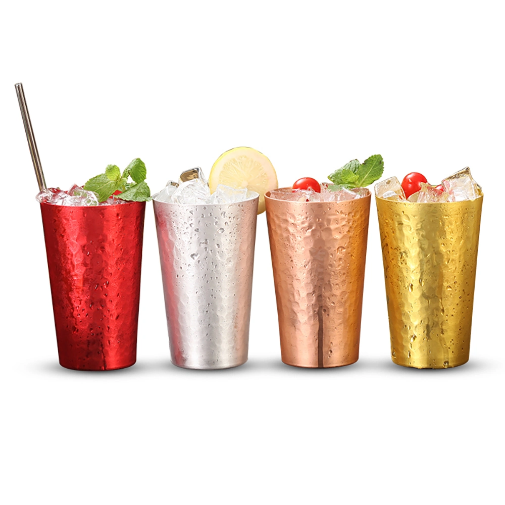 Promotional Japan Colored Party Outdoor Metal Aluminum Can Drinking Mug Cup Tumbler Hammered Metal Cup