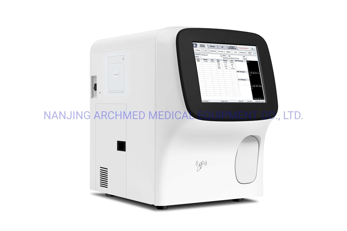 Équipement de laboratoire Blockbuster Mini analyseur d'hématologie 5 parties avec écran tactile TFT Écran instrument médical