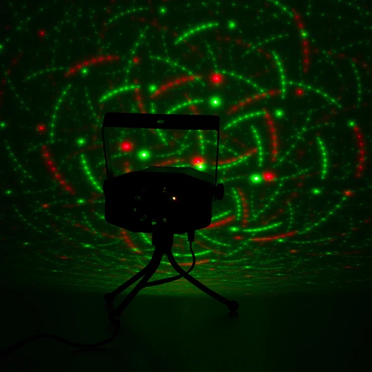 Рождественский музыкальный красный зеленый дистанционный мини-лазерный проектор для KTV Home Party