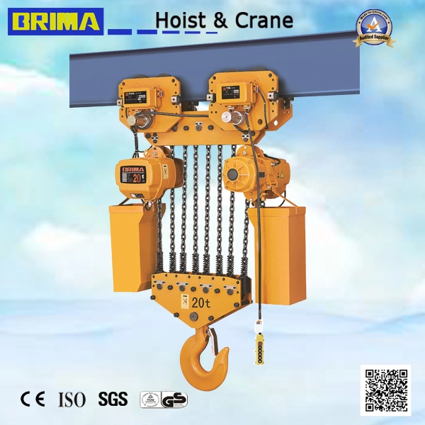 Brima 25t Single Speed 1.1kw Lifting Electric Chain Hoist with Hook Overhead Crane