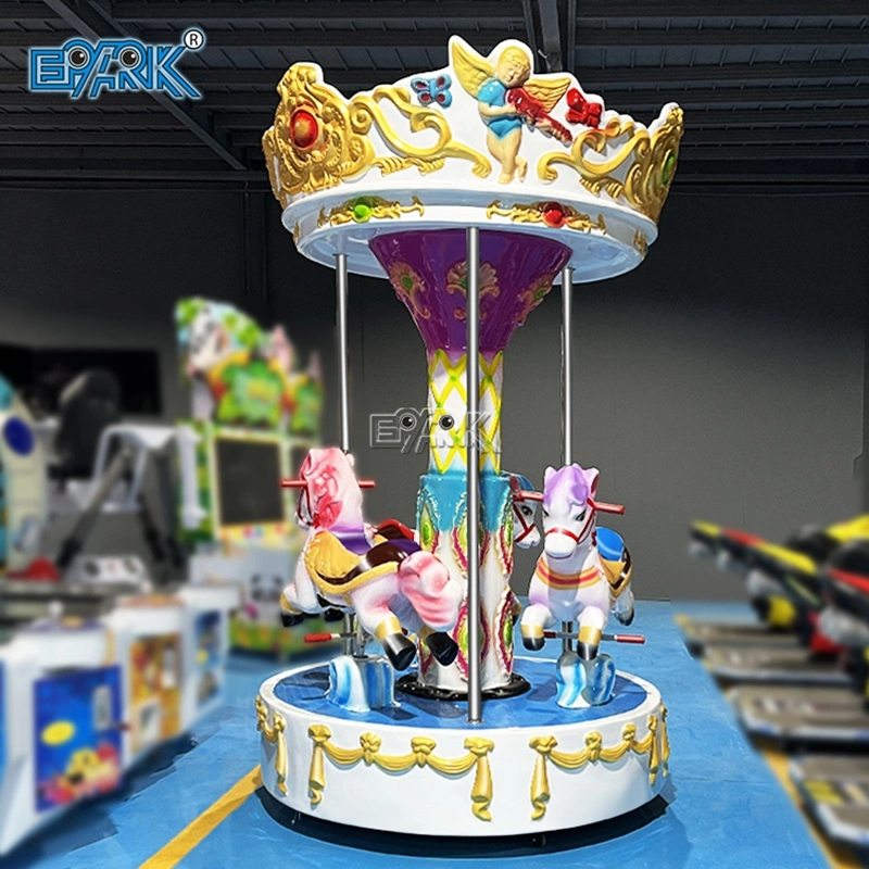 Hot Sale 3 jogadores Mini Amusement Carousel cavalos passeios Carousel Casar com Go Round Kiddie Ride