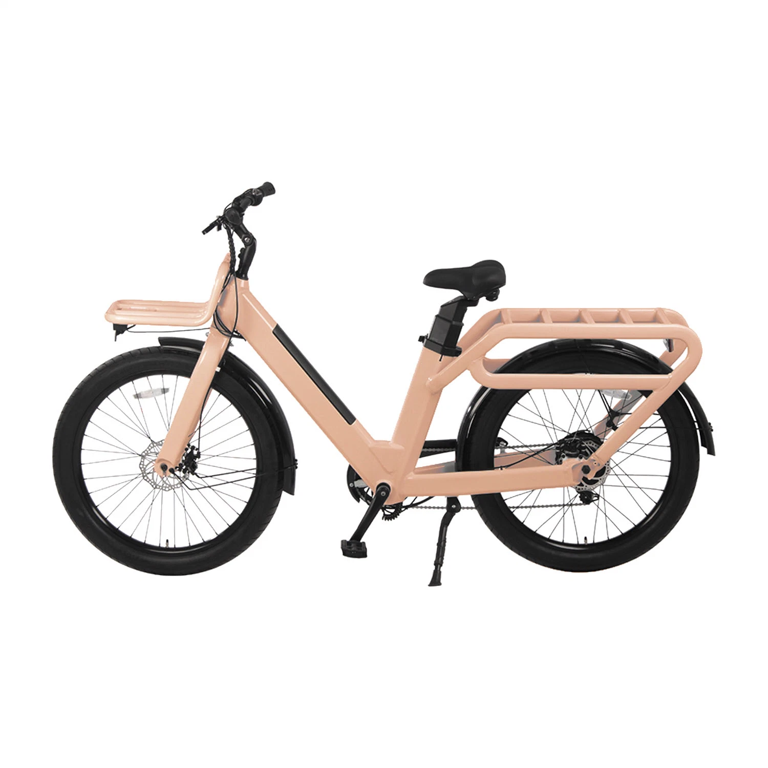 Schnelle Lieferung 32AH+16Ah 48V Doppel-Lithium-Batterien 500W Motor Food Lieferung Elektro-Fahrrad Cargo Elektro-Utility-Bike auf Verkauf