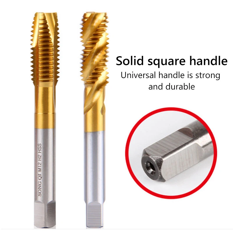 Titanium Machine Right Hand Tap Drill Spiral Point Thread Plug Handle Taps Die Tool Set