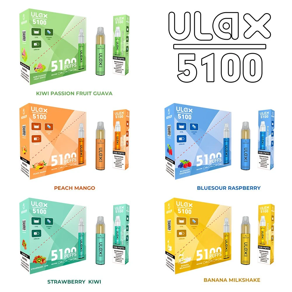 14 Farben Randm Elektronische Zigarette Keramik Spule Ulax 5100 Puffs Einweg-Vape