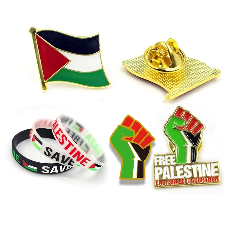 Factory Custom Save Gaza Free Shape Round Logo Soft Hard Enamel Badge Country Flag Lapel Pin Palestinian Decorations Souvenirs Palestine Pin