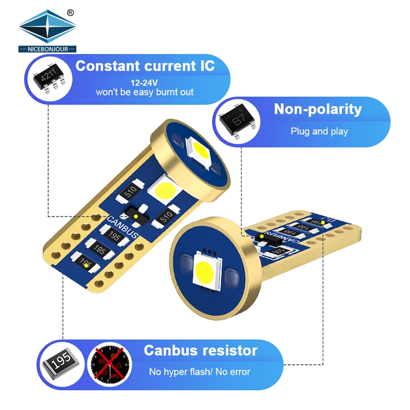 Car LED T10 High Brightness 3030 03 SMD W5w 194 168 Auto Bulb LED Canbus T10