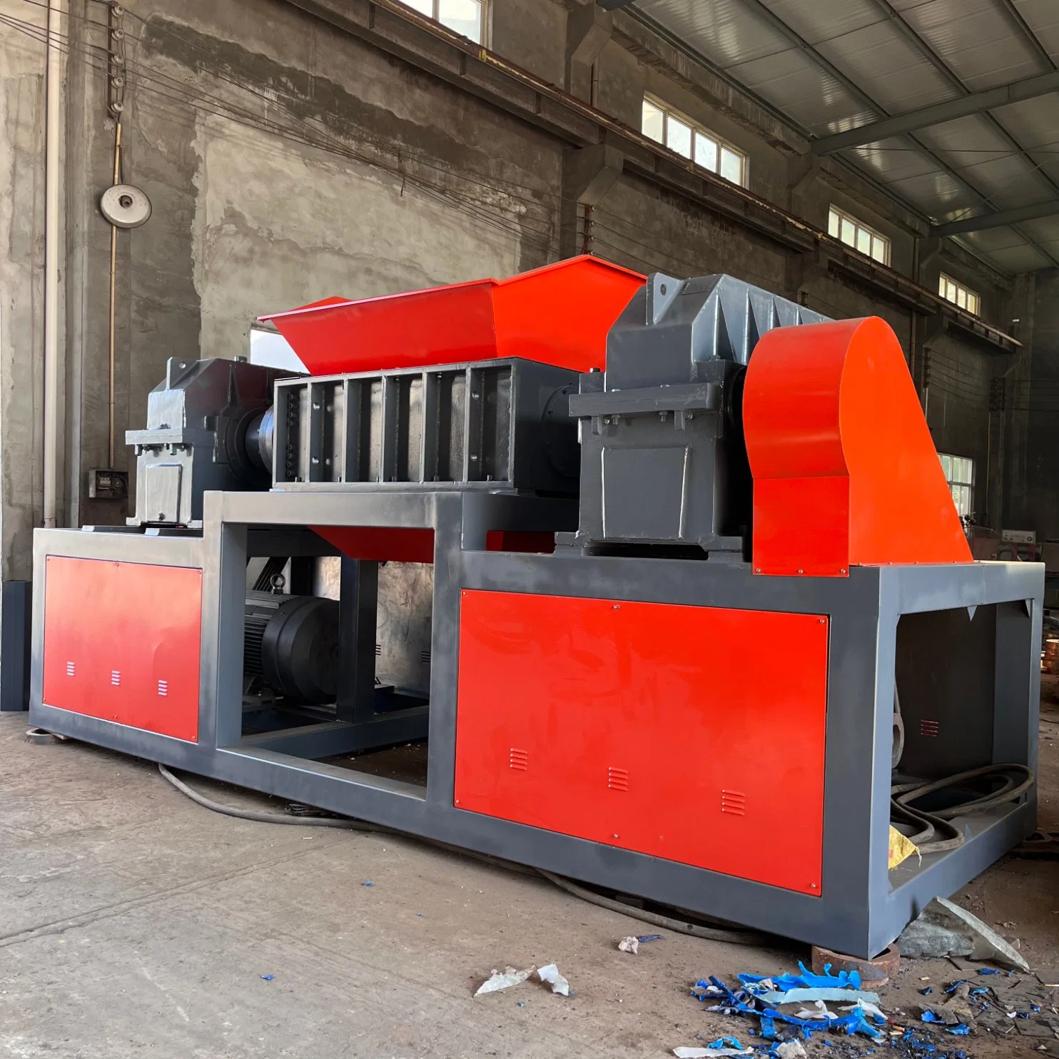 Msw Bale PCB PVC 2 Shaft Steel Scrap Shredder Machine