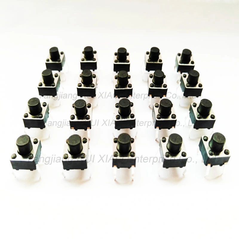 Micro Switch Button 4 Feet Straight Plug Vertical Square Black Small Switch Induction Cooker 6*6*6mm