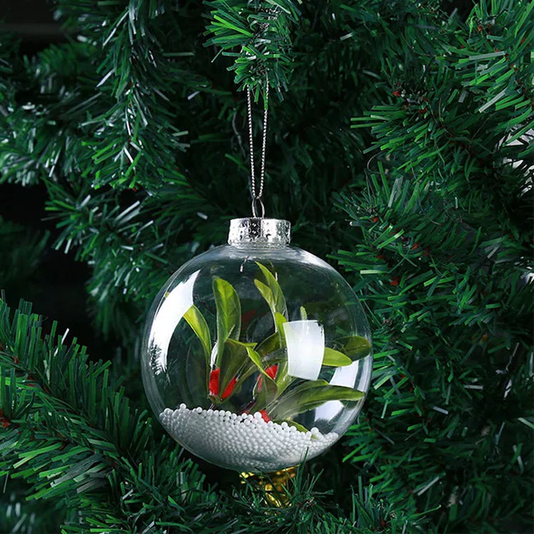 Party Decorative Fancy Blank Xmas Baubles Plastic Transparent Christmas Ornament Balls