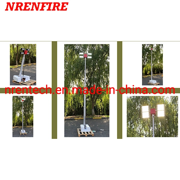 Roof Top Mounted Pneumatic Telescopic Mast Light 4.5m Pneumatic Telescopic Mast Inside Wires