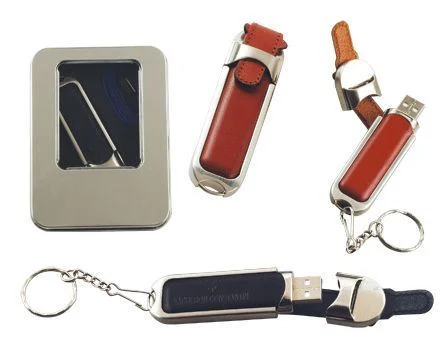 Hotsale Luxury USB Flash Drive, Embossed Logo Leather USB, Promotional Gift USB