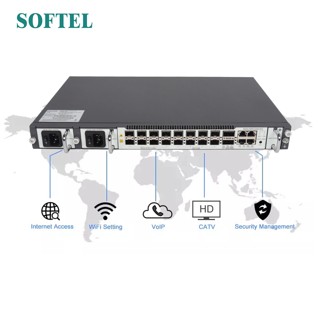 Xgspon Olt 8 Ports with Gpon/Xgpon/Xgspon Three Modes FTTH Olt