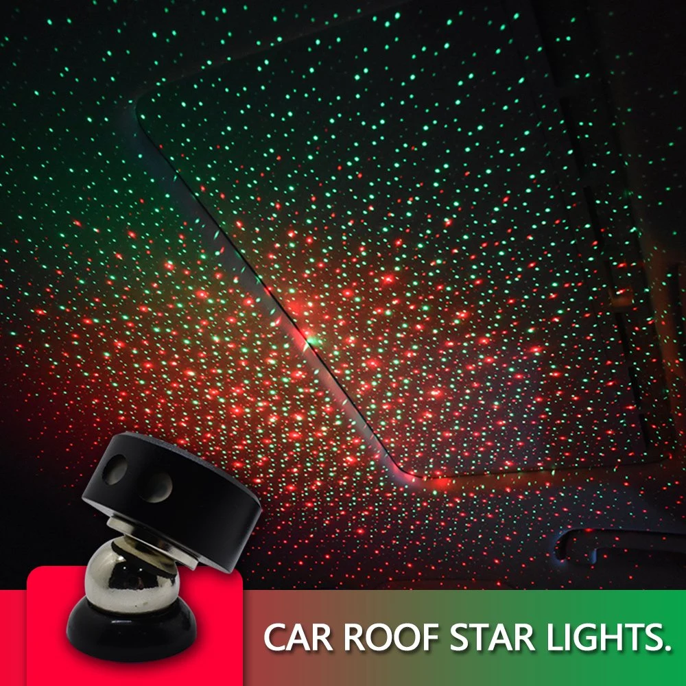 Autorotation Dual Color Car Sky Projection Lamp USB Star Light Interior Decoration Roof Star Light Car Starry Sky Lights