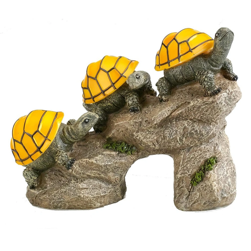 Solar Powered Turtles on Log Outdoor Accent Lighting LED Garden Light Decoration Wyz17901