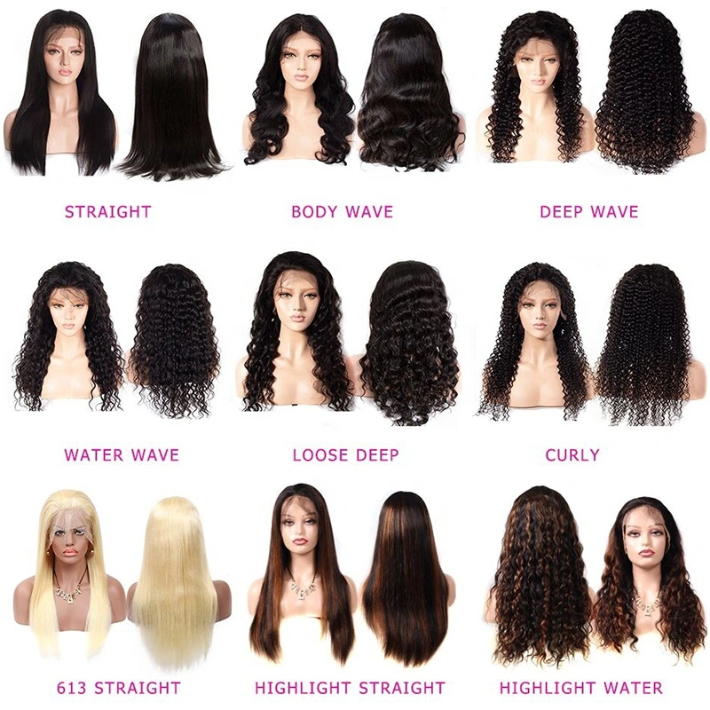 Large Stock 100% Remy Human Hair Lace Front Wigs Sample Customization