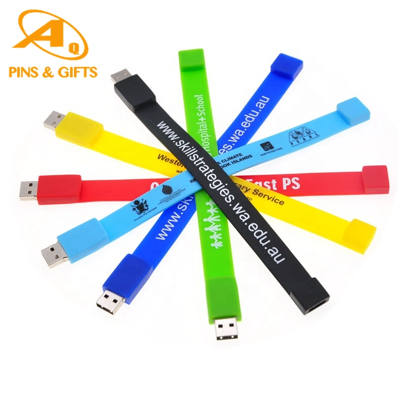 Cheap Custom RFID NFC BLE Glowing Debossed Blank Rubber Slap Beacon Wrist Band Magnetic Anime Silicone Wristband USB Flash Drive Bracelet