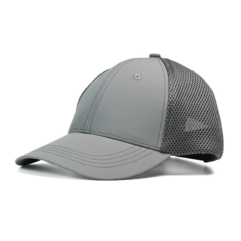 Hat Unisex Summer High-Quality Solid-Color Mesh Peaked Cap Breathable Mesh Sunscreen Cap Logo Embroidery Blank Baseball Cap