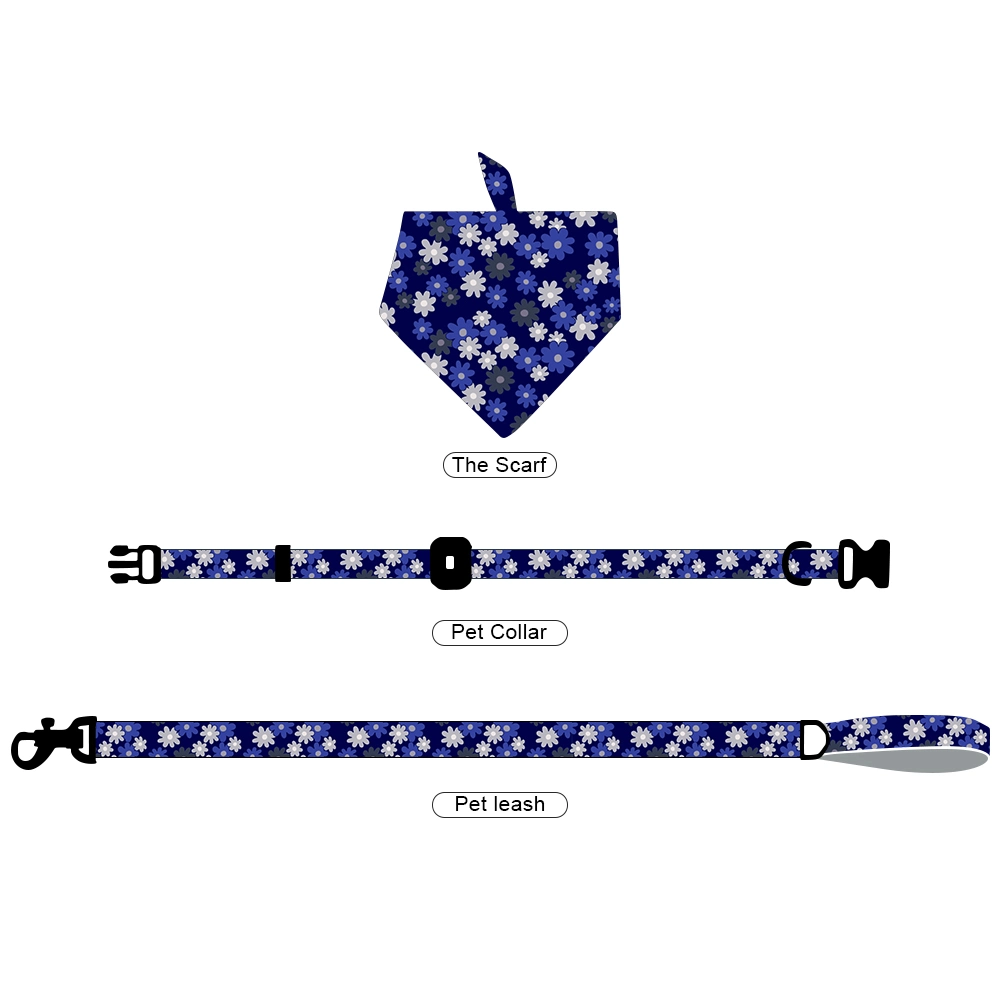 OEM/ODM Personalized Pet Accessories Print Reflective Quick Release Padded Polyester Pattern Dog Harness Set