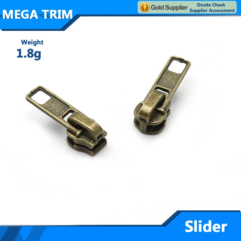 3.2g Anti Brass Zipper Pin Lock Slider for Bags