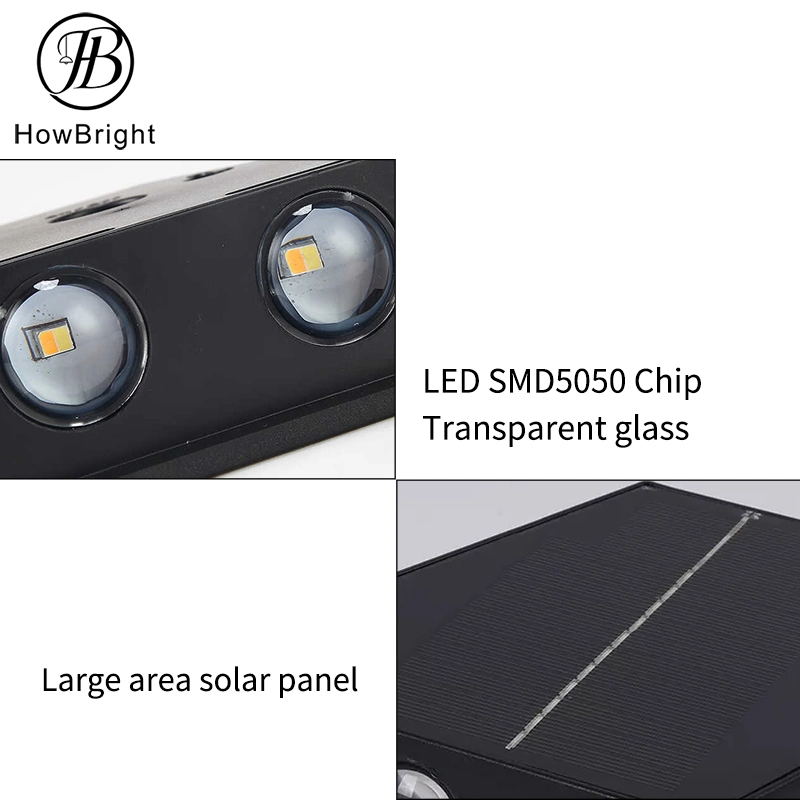 Lámpara DE pared de patio IMPERMEABLE DE exterior LED Solar