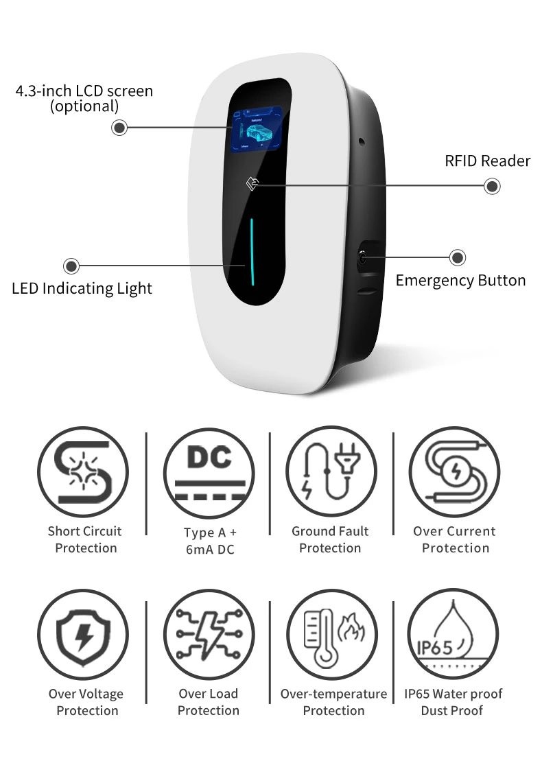 Home Smart EV Charger Tuya APP 32A 22kw