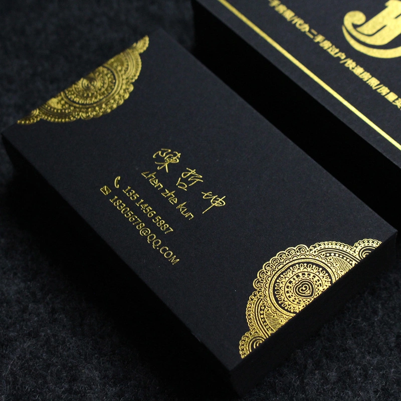 Custom-Made Gold Foil or Embossed Business Card for Business Promotion in 100 Sheets 9X5.4cm