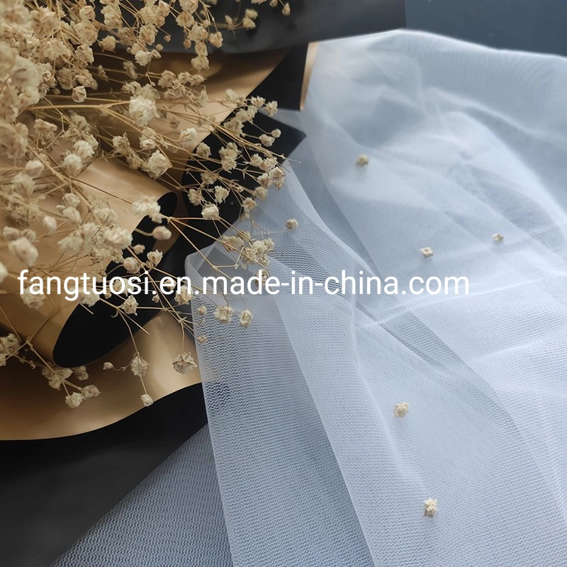 Cheap High-Quality Recycled 100 Polyester Mesh Warp Fabric for Wedding Dress