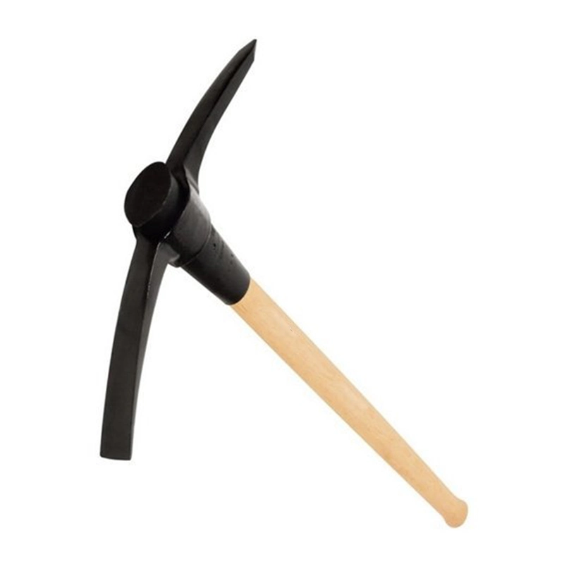 China Factory Supply Spiral Steel Carbon Steel Pickaxe with Wooden Handle