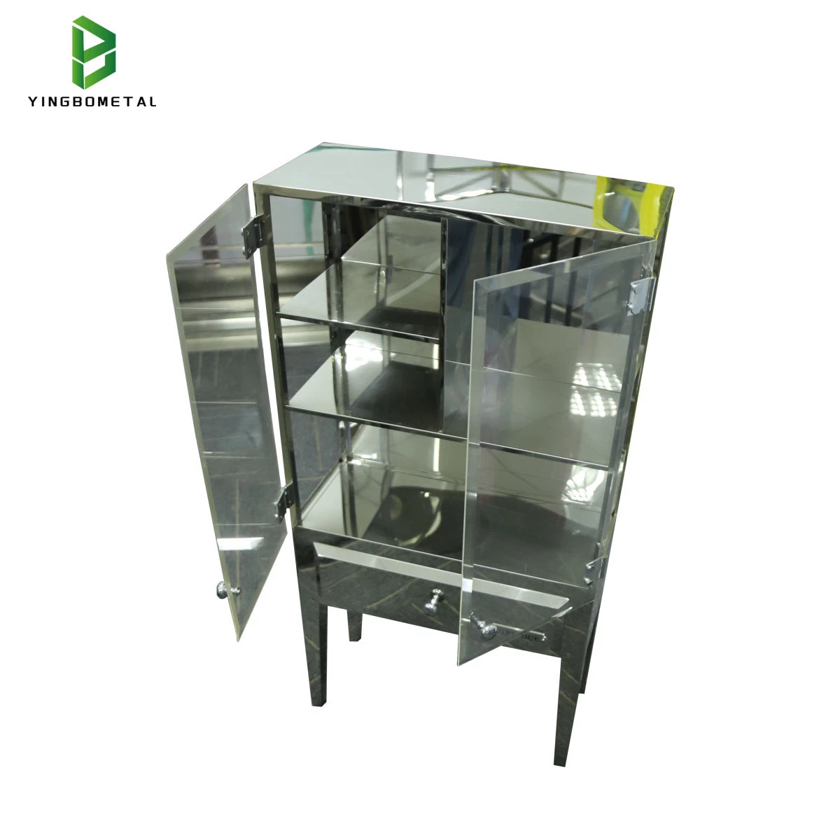 Italien Luxus Edelstahl Weinglas Display Regal Aluminiumlegierung Weinschrank