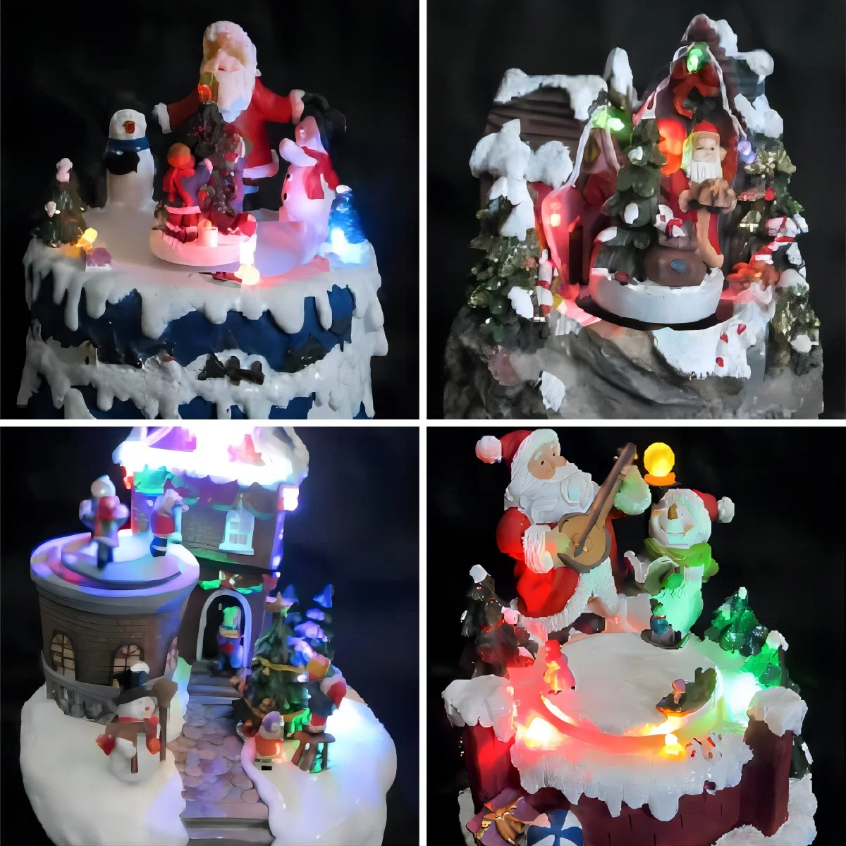 OEM Factory Customized Christmas House LED Christmas House Christmas Model Houses Luminous Resin Mini Christmas House Model Figurine Manufacturer in China