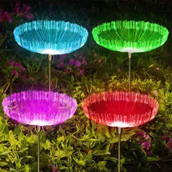 7 el color cambiante panorama Impermeable IP65 decorativo de fibra óptica de solares de Jardín de las luces LED de luz de las medusas