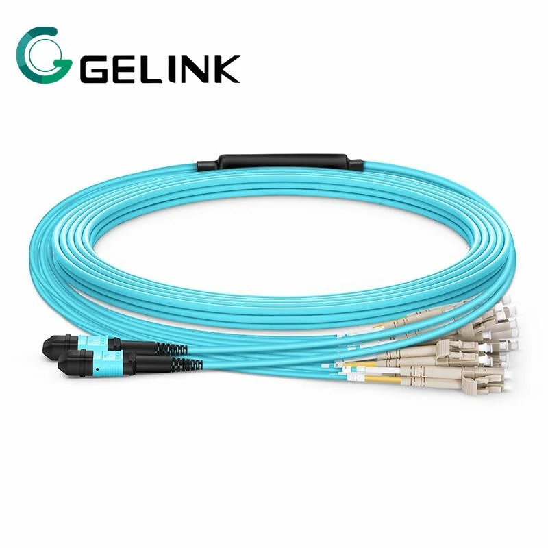 8/12/16/24/72/144Fiber SM/Om3/OM4 Qsfp MPO MTP إلى 10g كابل LC EJ9 سلك توصيل الألياف الضوئية