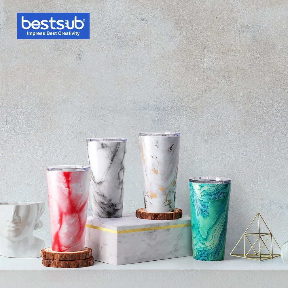 Bestsub 16oz Water Transfer Printing Gold Marble Stainless Steel Tumbler Personalized Custom Bottle Gifts (BW41-WT02)