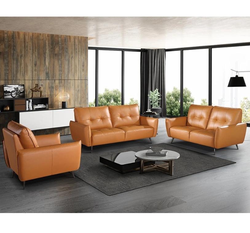 Großhandel/Lieferant Modernes Haus Wohnzimmer Sofa Holzsofa Set Sektional Ledersofa