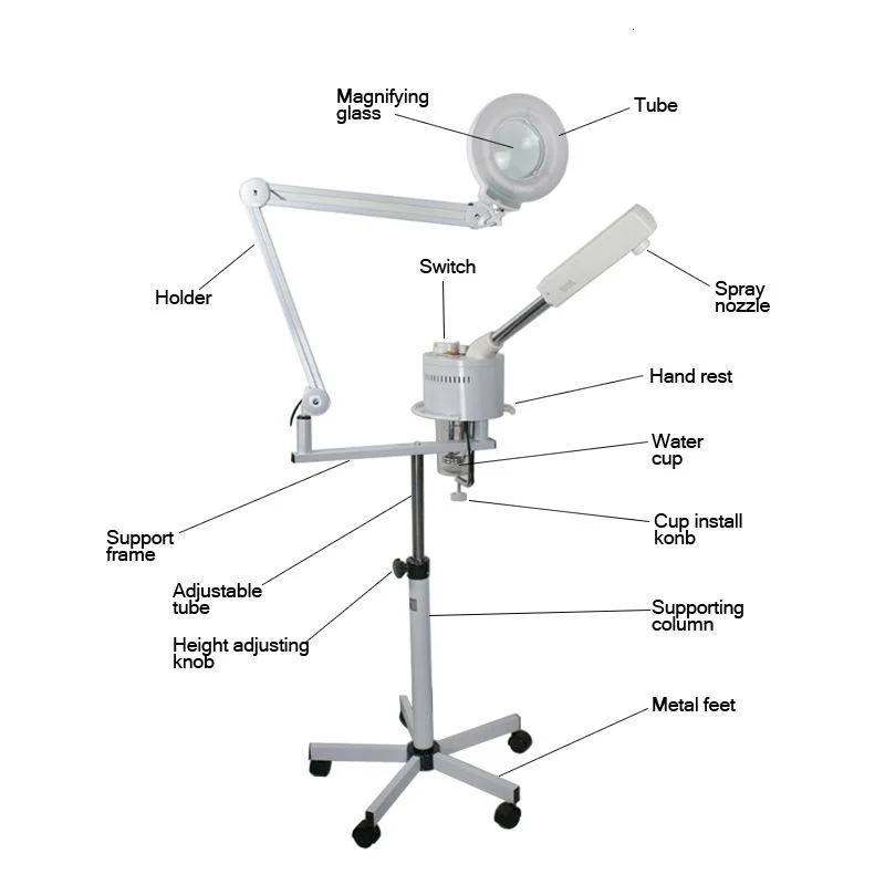 Nouvelle arrivée Magnifier infrarouge vapeur chaude et froide pour le visage Appareil de beauté RT pour traitement par lumière rouge, usage professionnel